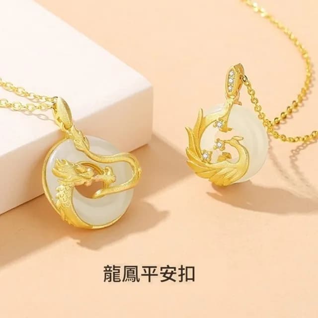 【巴黎精品】現貨+預購 頂級925純銀項鍊女項鍊項鏈鎖骨鍊情人節禮物情侶對鍊(平安扣和闐玉男女飾品a1li57)