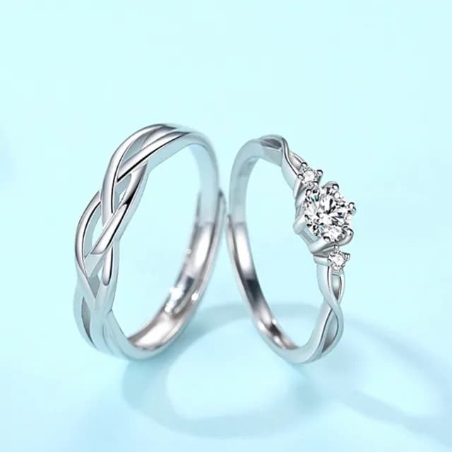 【巴黎精品】現貨+預購 頂級925純銀戒指婚戒女鑽戒開口戒情侶對戒尾戒情人節禮物(0.5克拉男女飾品a1li29)