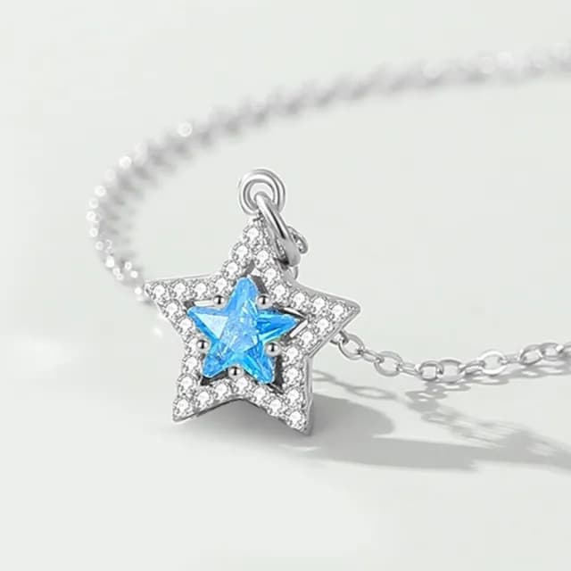 【巴黎精品】現貨+預購 頂級925純銀項鍊女項鍊項鏈鎖骨鍊情人節禮物情侶對鍊(幸運星項鍊男女飾品a1li27)