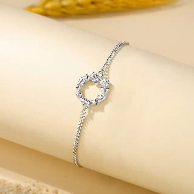 【巴黎精品】現貨+預購 頂級925純銀手鍊情侶手鏈女首飾情人節禮物(木棉與橡樹情侶手鍊男女飾品a1li26)