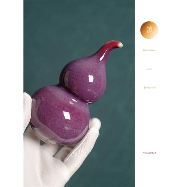 【新川】鈞瓷小葫蘆茶寵(文創家居擺飾 創意鈞瓷茶寵 葫蘆造型雅致 文青茶席搭配)