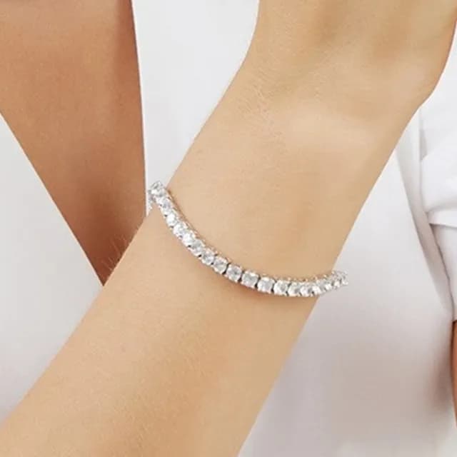 【LEEHER】雙11 莫桑鑽手鍊/純銀手鍊/鑲鑽手鍊/滿鑽手鍊/純銀手鍊/排鑽手鍊/手鍊/高級感