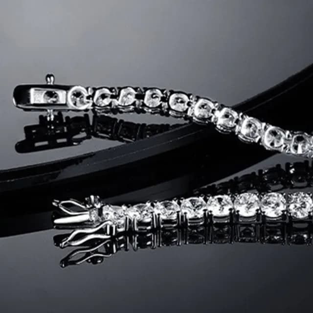 【LEEHER】雙11 莫桑鑽手鍊/純銀手鍊/鑲鑽手鍊/滿鑽手鍊/純銀手鍊/排鑽手鍊/手鍊/高級感