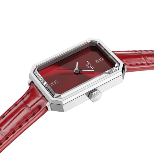 【TISSOT 天梭】SRV系列 復古經典方形石英錶-30mm/紅(T1601101642300)