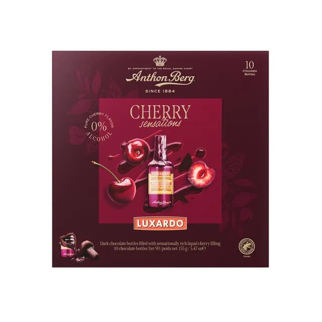 【Anthon Berg愛頓博格】樂莎度黑櫻桃風味夾心巧克力禮盒10入 155g(聖誕節交換禮物)