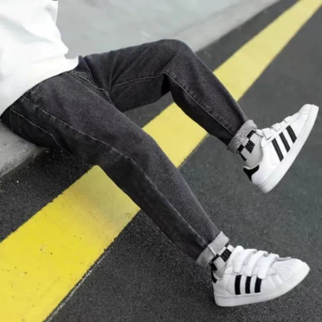 【小衣衫童裝】中大男童韓版彈力牛仔休閒束口長褲(1141003)