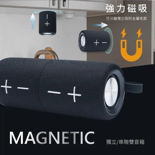 【E-books】D68 藍牙5.4 TWS雙喇叭聲道串聯磁吸音箱