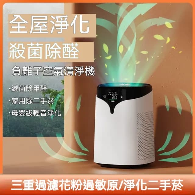 小型負離子空氣清淨器(除甲醇淨化器 寵物吸毛 全屋淨化)