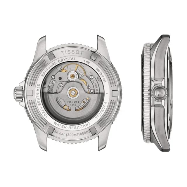 【TISSOT 天梭】Seastar 1000海星300米潛水錶 機械錶 中性錶-40mm/黑(T1208071105100)