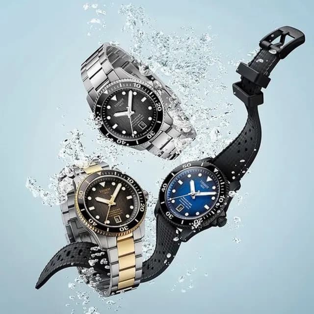 【TISSOT 天梭】Seastar 1000海星300米潛水錶 機械錶 中性錶-40mm/黑(T1208071105100)