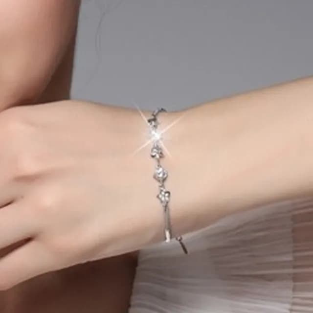 【KT DADA】雙11 小花手鍊 抗過敏手鍊 純銀手鍊 莫桑石手鍊 女生手鍊 飾品 五葉草手鍊