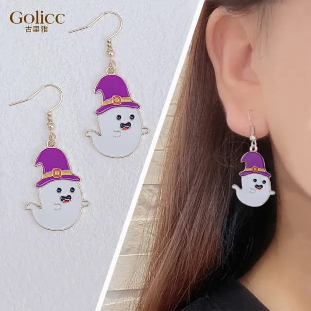 【Golicc】耳環 萬聖節 搞怪 俏皮(雙11 聖誕節 生日 飾品 耳釘 耳飾 耳墜 禮物)