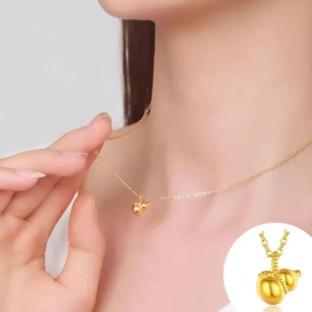 【Penny珮妮】黃金999 葫蘆 吊墜項鍊(母親節 情人節 生日禮物 交換禮物 尾牙 新年 結婚)