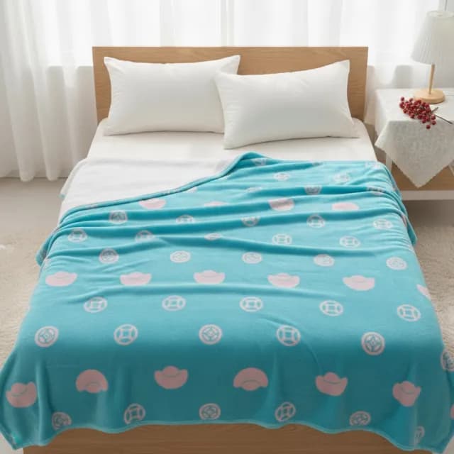 【雨揚】財富滿爆賺翻被 法蘭絨毯(交換禮物/招財開運/冬被/暖暖被/午睡毯)