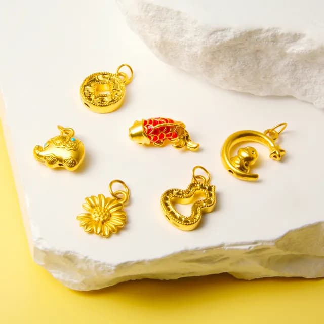 【GJS 金敬順】雙11黃金墜子 繩手 擺件 多選(金重:0.08錢+-0.03錢)