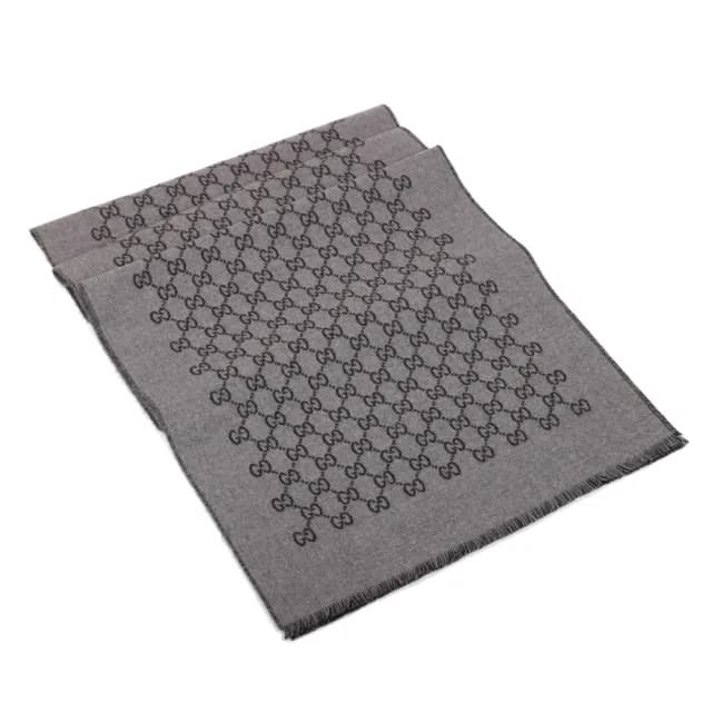 【GUCCI 古馳】GG LOGO 雙色雙面提花羊毛圍巾(多款任選)