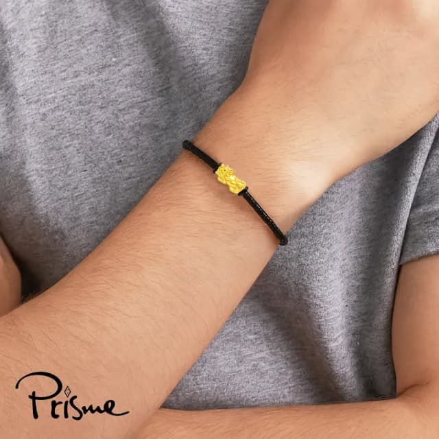 【Prisme】黃金手鍊 送禮男生 9999純金墜飾手環 多款(金重：約0.08錢±0.03)