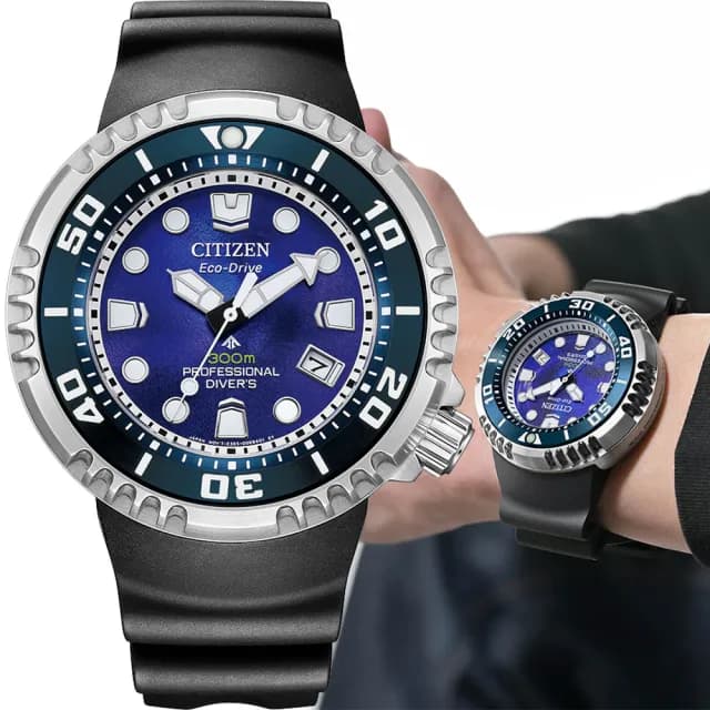 【CITIZEN 星辰】UNITE with BLUE 寧靜之海 限量 300米防水光動能潛水錶 禮物 送禮 推薦(BN1025-08L)