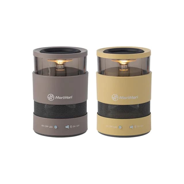 【日本MoriMori】LED W Speaker 戶外無線藍牙氛圍燈音響2入組(兩色任選)