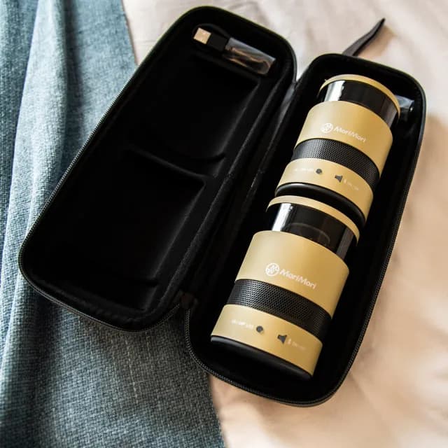 【日本MoriMori】LED W Speaker 戶外無線藍牙氛圍燈音響2入組(兩色任選)