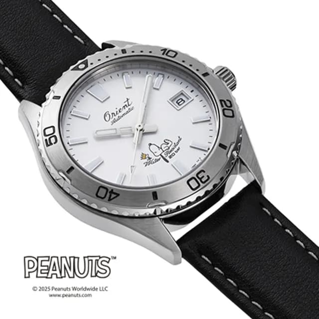 【ORIENT 東方錶】x PEANUTS 史努比75週年紀念 200米防水機械錶 手錶(RA-AC0Q08S)