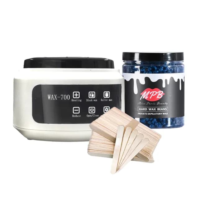 【MPB 巴黎小姐】私密處熱蠟除毛套組 奶油白+海洋(蜜蠟 蠟豆 雷射 孕婦 電動刀儀 脫毛膏 母親節禮物)