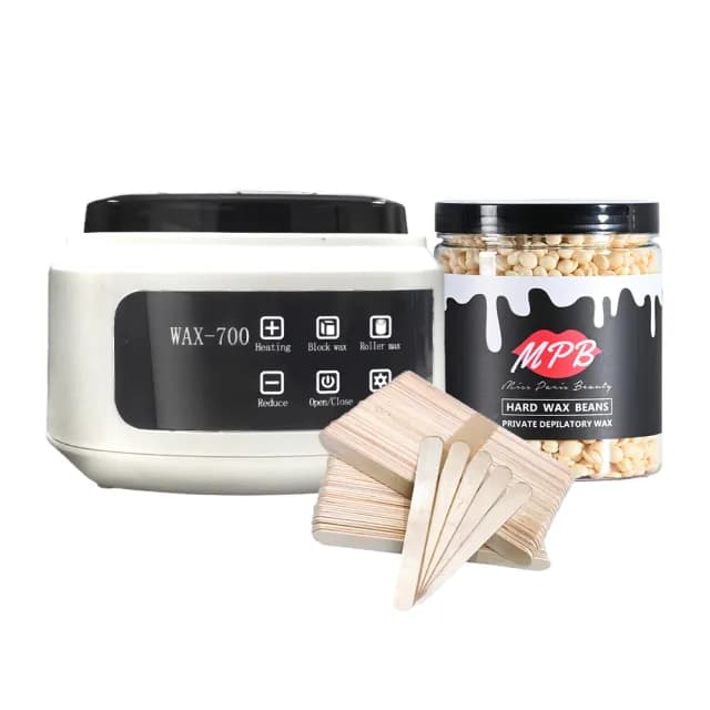 【MPB 巴黎小姐】私密處熱蠟除毛套組 奶油白+白柚(蜜蠟 鬍鬚 蠟豆 電動刀儀 脫毛膏 比基尼 母親節禮物)