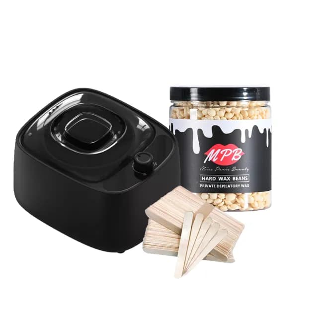 【MPB 巴黎小姐】時尚熱蠟套組 太空黑+白柚(蜜蠟 鬍鬚 蠟豆 電動刀儀 脫毛膏 比基尼 母親節禮物)