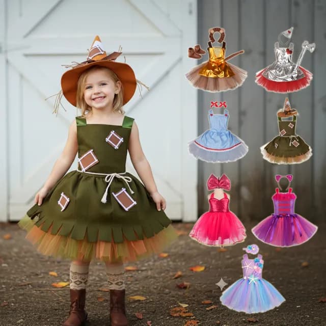 【橘魔法】綠野仙蹤 蝴蝶結 美人魚紗裙洋裝(萬聖節 愛麗絲夢遊仙境 柴郡貓 妙妙貓 裝扮 女童 兒童 童裝)