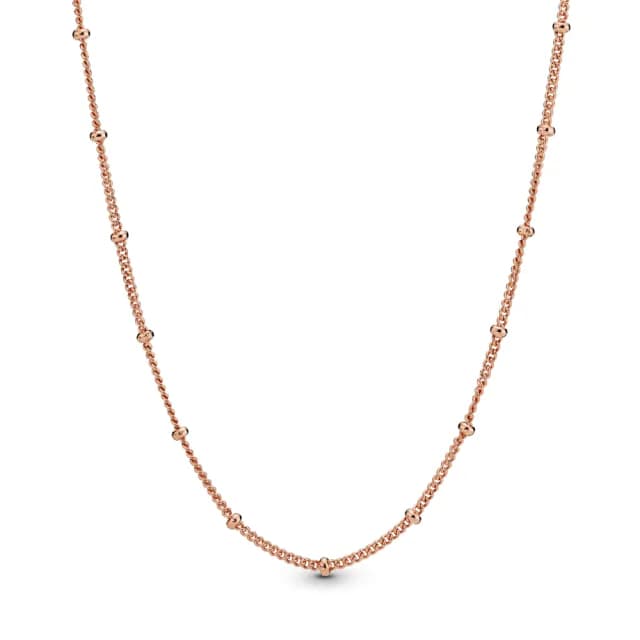 【Pandora 官方直營】鍍 14k 玫瑰金串珠項鏈-絕版品