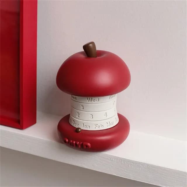 【超微米】擺件 蘋果旋轉日歷 桌上擺飾 擺設 生日禮物 日歷擺件 送禮喬遷禮品 伴手禮(蘋果旋轉日歷擺件)