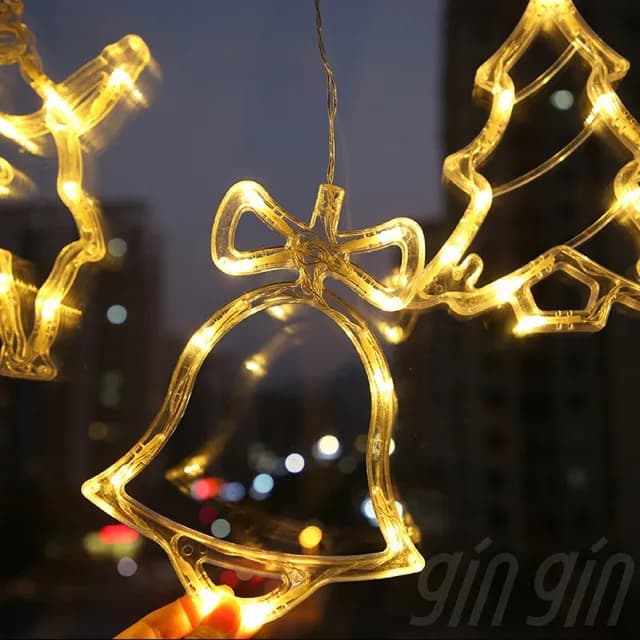 【gin gin】LED 聖誕裝飾吸盤燈 2入組(造型燈 聖誕布置 聖誕燈 聖誕禮物 聖誕配件 聖誕節裝飾)