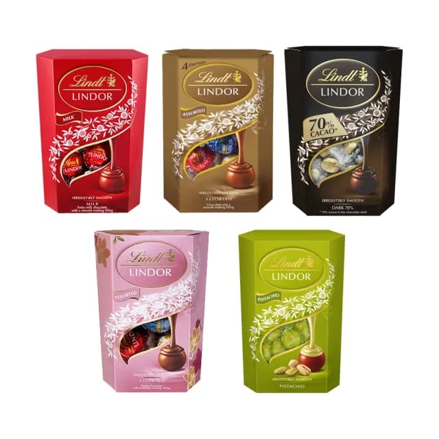 【Lindt 瑞士蓮】Lindor夾餡巧克力 三入組200gx3入(夾餡牛奶/夾餡綜合/夾餡70%/綜合夾餡/開心果)