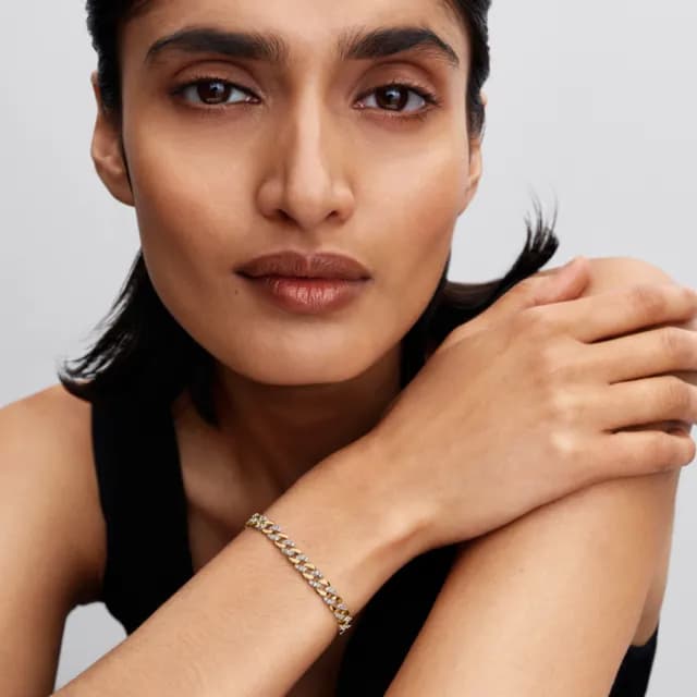 【Pandora 官方直營】雙色密鑲古巴鏈手鏈