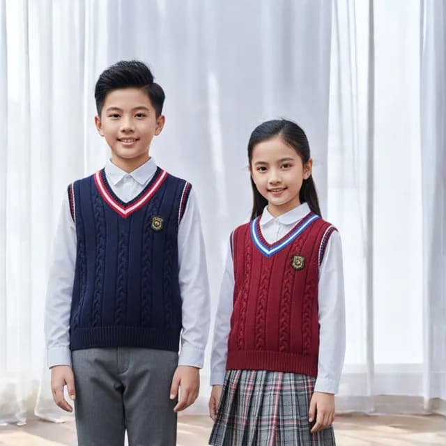 【橘魔法】英倫學院風針織V領背心(大童 毛線背心 毛衣 針織 外搭 兒童 童裝 男童 女童)