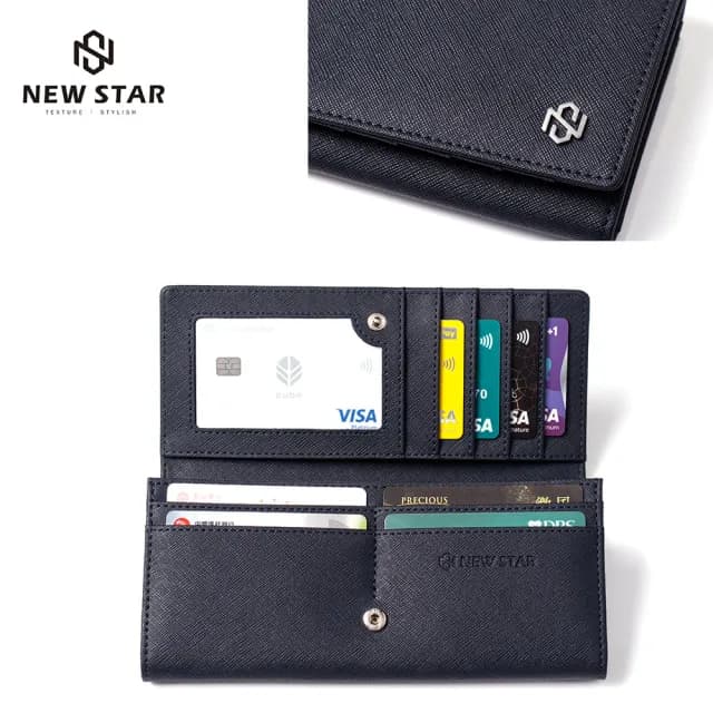 【NEW STAR】長夾 質感輕量友善皮革RFID防盜壓扣長夾 多夾層 零錢 男 女 男皮夾 CA158(情人節 禮物)