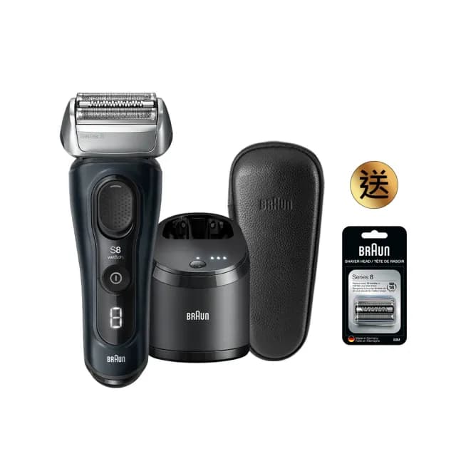 【德國百靈BRAUN】8系列PRO 智美音波電動刮鬍刀/電鬍刀 清潔座組 德國製造(8563cc)