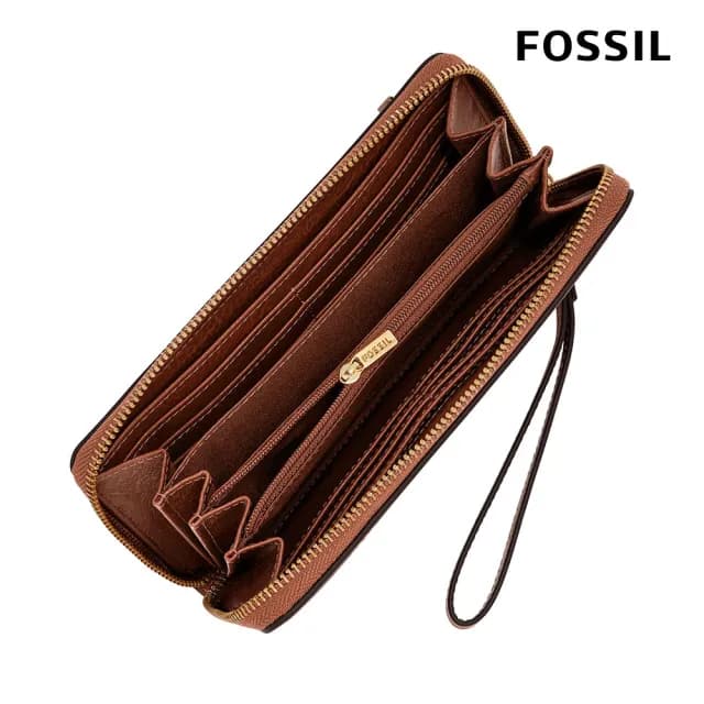 【FOSSIL 官方旗艦館】Logan 多層真皮拉鍊RFID防盜長夾 出國必備  限定(多色任選)