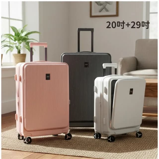 GTG旅快箱 2件組20+29吋 1:9上掀式行李箱 G30杯架/手機架/海關鎖(擴容行李箱/前開式行李箱/登機箱/廉航)