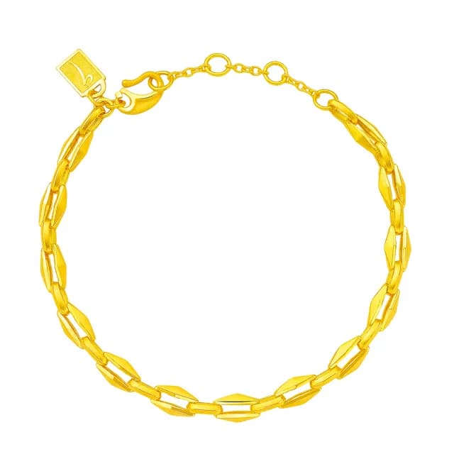 【Just Gold 鎮金店】稜變· 極光 AURA  黃金手鍊