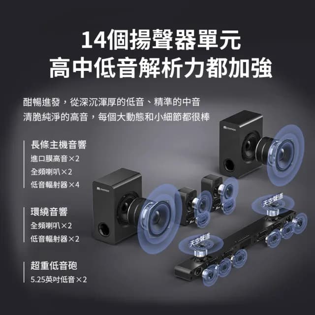 【mimax 米覓】重低音劇院級藍牙音箱(天空聲道 KTV 藍牙音響 K歌音響 環繞音響)