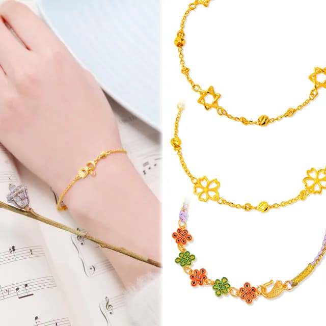 【GJS 金敬順】雙11黃金手鍊 細版 多選(金重:1.03錢/+-0.05錢)