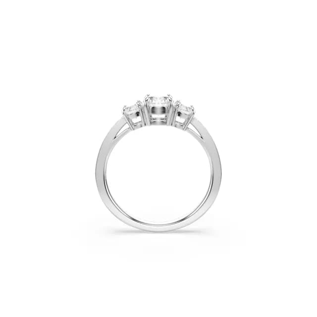 【SWAROVSKI 施華洛世奇】Stilla Attract 戒指 圓形切割 白色 銀色調潤飾(情人節禮物)