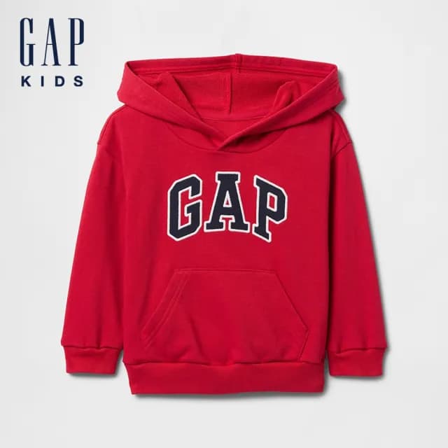 【GAP】男幼童裝 Logo刺繡帽T-多色任選(744326)