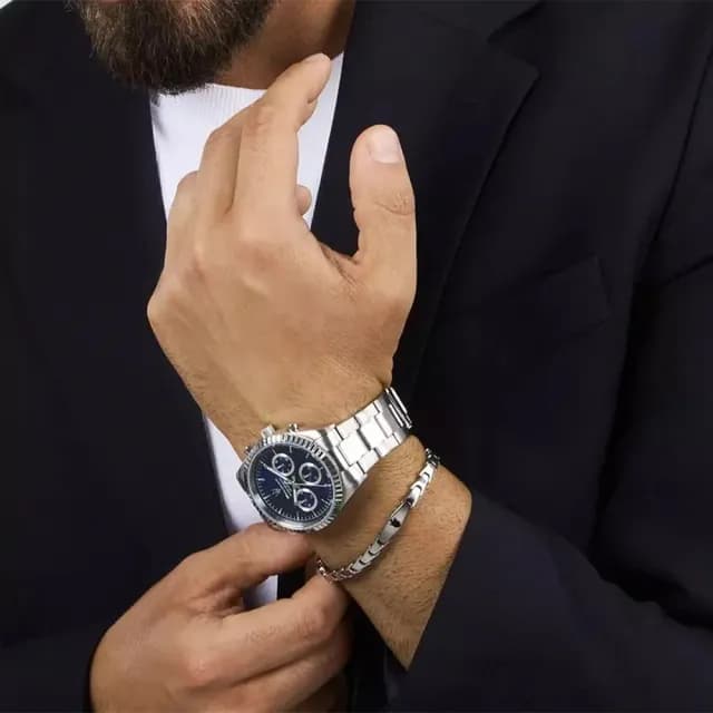 【MASERATI 瑪莎拉蒂】Competizione系列 時尚三眼日曆手錶 手鍊套組-43mm 禮物 送禮 推薦(R8853100047)