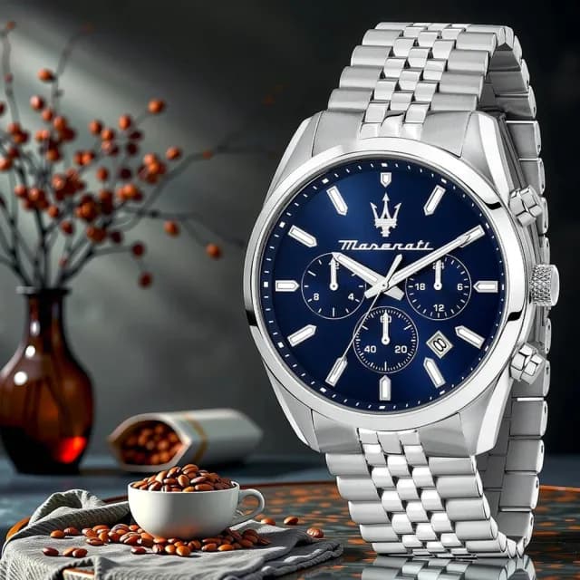 【MASERATI 瑪莎拉蒂】Attrazione系列 三眼計時手錶-43mm 禮物 送禮 推薦(R8853151025)