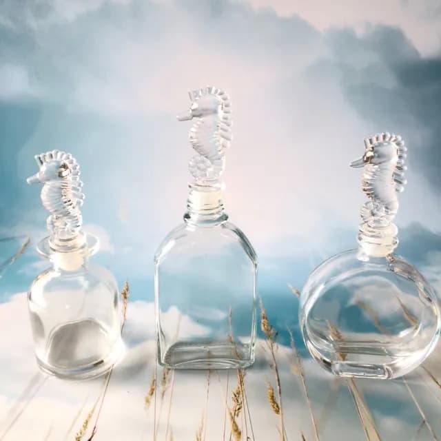 【A-ONE 匯旺】香水瓶 海馬造型瓶蓋 擴香瓶 圓瓶100ml DIY 浮游花瓶 永生花乾花礦物油瓶