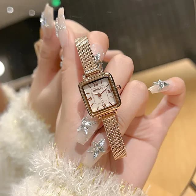 【MoonDy】雙11 手錶 腕錶 女生手錶 方形手錶 網帶手錶 皮帶手錶 小錶盤手錶 氣質腕錶 小方錶 穿搭配件