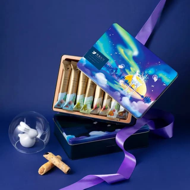 【青鳥旅行】極光秘語-16入經典蛋捲禮盒｜肉鬆蛋捲、芝麻沙沙、花生粒粒(禮盒、送禮推薦、伴手禮)