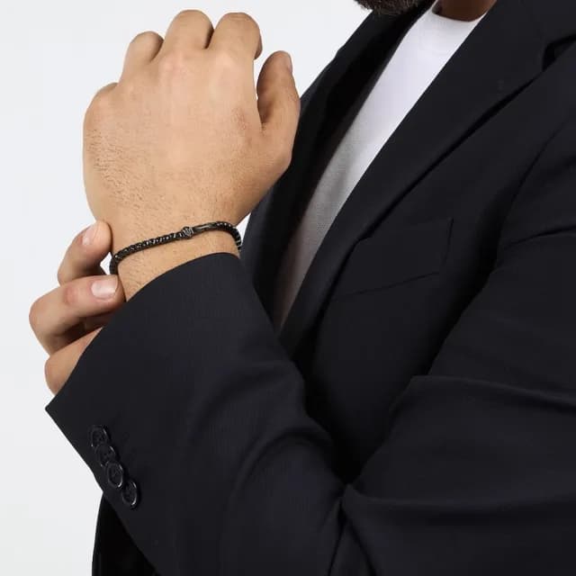 【MASERATI 瑪莎拉蒂】Tennis 星曜恆環不鏽鋼鋼手鍊-槍灰色 JM425AVC08